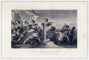 Rei Alfred Incitando os Anglo-Saxões a Repelir a Invasão dos Dinamarqueses, 896, c1847