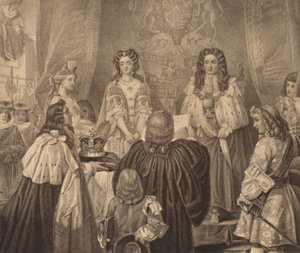 A coroa oferecida a William e Mary, 1689, 1886