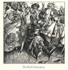 Lendas de Ingoldsby: A postura de São Cuthbert (litografia) de Herbert Cole