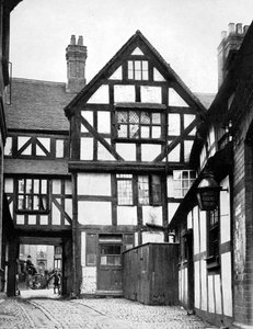 Pátio do Unicorn Inn, Shrewsbury, Shropshire, Inglaterra, 1924-1926