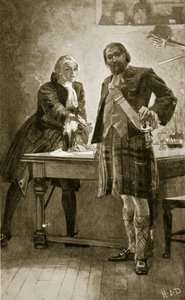 Príncipe Charles apela a Cameron de Lochiel, ilustração da "História da nação britânica" de Hutchinson, c.1923 de Herbert James Draper