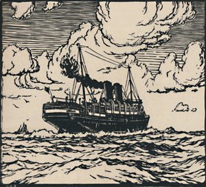 Navio no mar, 1919 de Herbert Kerr Rooke