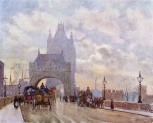 Na Ponte da Torre (cor litho) de Herbert Menzies (after) Marshall