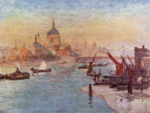 Vista da Ponte Waterloo (cor litho) de Herbert Menzies (after) Marshall