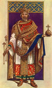 O imperador Carlos Magno em traje completo de estado AD 800, 1924.