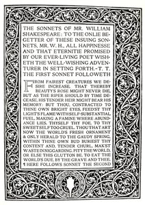 Riccardi Press: Página de Sonnets of Shakespeare, c.1914 de Herbert Percy Horne