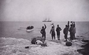 Deixado para trás em Victoria Land (foto a p/b) de Herbert Ponting