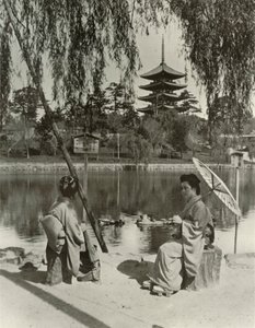 O pagode de Nara, 1910. de Herbert Ponting