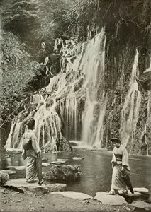 A cachoeira de jóias caindo em Yumoto, 1910. de Herbert Ponting
