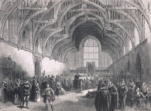 Julgamento estadual em Westminster Hall no tempo de Elizabeth I de Herbert Railton