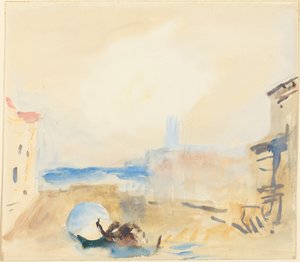 Uma gôndola passando debaixo de uma ponte em Veneza. de Hercules Brabazon Brabazon