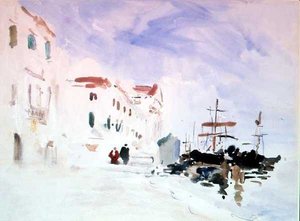 Navios atracados perto do Redentore, Veneza de Hercules Brabazon Brabazon