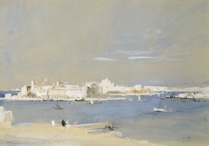 O porto, Valetta, Malta (wc e bodycolour em papel matizado)