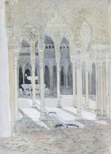 O Pátio dos Leões, a Alhambra, Granada, Espanha de Hercules Brabazon Brabazon