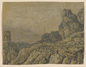 Vale da montanha com um planalto, ca. 1625-30. de Hercules Seger