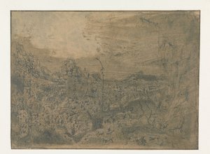 Paisagem Rochosa com um Homem a Caminhar para a Direita, Primeira Versão
Paisagem Rochosa com um Homem a Caminhar para a Direita: Primeira Versão de Hercules Segers
