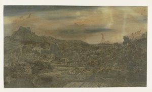 Vale com Rio e Cidade com Quatro Torres de Hercules Segers