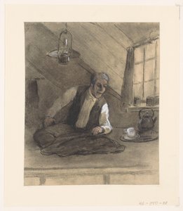 Alfaiate no trabalho em um sótão de Herman Heijenbrock (possibly)