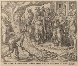 Tamar levada à execução de Herman Jansz Muller after Maerten van Heemskerck