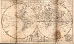 Um novo e correto mapa do mundo, elaborado de acordo com as mais recentes descobertas e com base nas observações mais exactas LOC 2017585674 de Herman Moll
