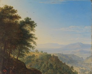 Paisagem montanhosa perto de Boppard no Reno