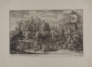 Ruínas antigas de um anfiteatro de Herman van Swanevelt