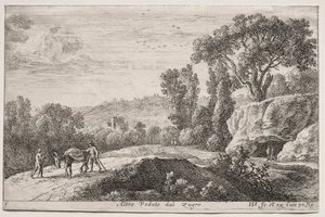 Vistas diversas dentro e ao redor de Roma: Segunda Vista de Zugro (Altro Veduto dal Zugro) de Herman van Swanevelt