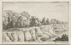 Vistas diversas dentro e ao redor de Roma: St. Adriano na Via Flaminia de Herman van Swanevelt