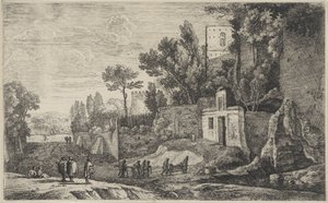 Paisagem com um hospital
Doze paisagens (título da série) de Herman van Swanevelt