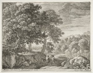 A fuga para o Egito, c. 1652-1654. de Herman van Swanevelt