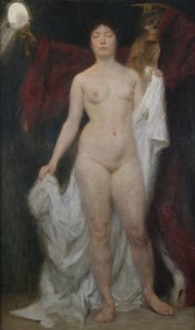 Nu feminino com a morte como uma lenda da vanitas