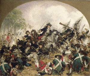 O Velho Dessauer na Batalha de Turim, 1883 de Hermann Joseph Wilhelm Knackfuss