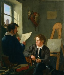 Hermann Kauffmann e Georg Haeselich (1806-94) em Kauffmanns Munich Studio, 1830