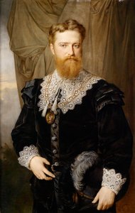 "Retrato de Karl Lueger (1844-1910) Em Traje Histórico" Pintura de Hermann Nigg (1849-1928) de Hermann Nigg