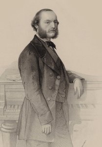 Retrato do pianista e compositor Désiré Magnus 1828-1884. de Hermann Raunheim