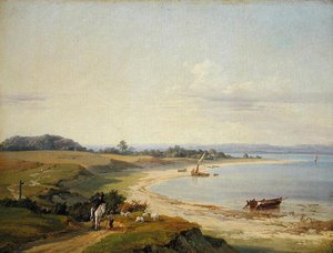 Paisagem Costeira (óleo sobre papel colocado a bordo) de Hermann Soltau