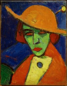 Mulher verde com chapéu amarelo II