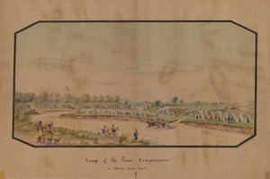 Acampamento dos Comissários da Paz em Medicine Lodge Creek, 1867.
