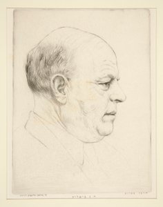 H. N. Bialik (retrato de cabeça de perfil) de Hermann Struck