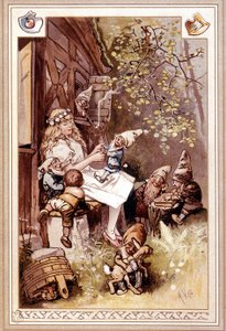 A Branca de Neve e o Anão Sete. Ilustração de Hermann Vogel