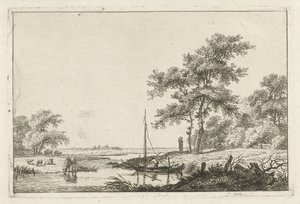paisagem com barco de Hermanus Fock
