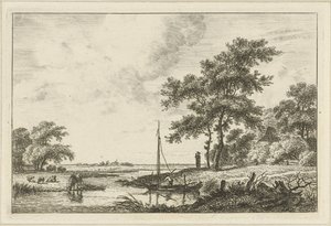 paisagem com barco de Hermanus Fock