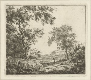 Paisagem com desenhista e caminhante
Seis paisagens (título da série) de Hermanus Fock