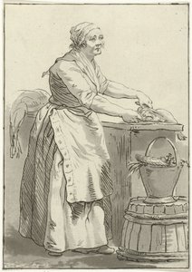 mulher de limpeza de peixe de Hermanus Fock