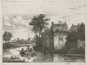 Barco com quatro passageiros de Hermanus Jan Hendrik van Rijkelijkhuysen