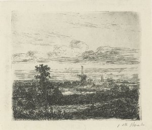 Paisagem com um moinho de Hermanus Jan Hendrik van Rijkelijkhuysen