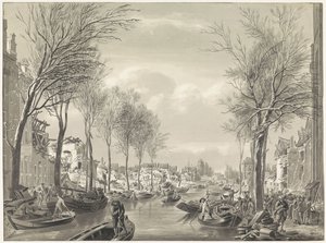 Trabalhos de reparação no Steenschuur após o desastre, 1807 de Hermanus Numan (possibly)