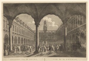 Vista do pátio da Bolsa de Valores por Hendrik de Keyser
Vista da Bolsa, Amesterdão / Vue de la Bourse, à Amsterdam (título sobre o objecto) de Hermanus Petrus Schouten (possibly)