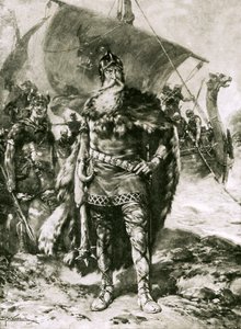 Um grande viking, ilustração da série &39;highroads of history&39;