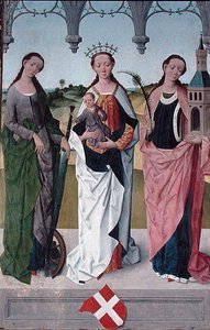Santa Catarina, a Virgem Maria e Santa Bárbara, do Alto Altar da Igreja de São Nicolau, 1481 (detalhe) (ver 197688-90, 197692)